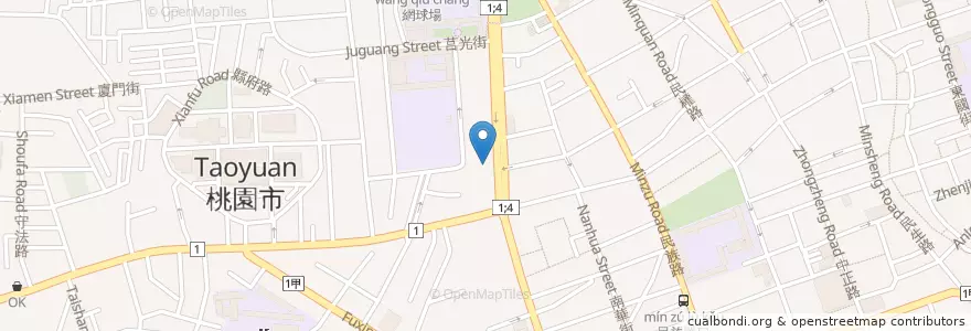 Mapa de ubicacion de 上海商業儲蓄銀行 en Taiwan, 桃園市, 桃園區.