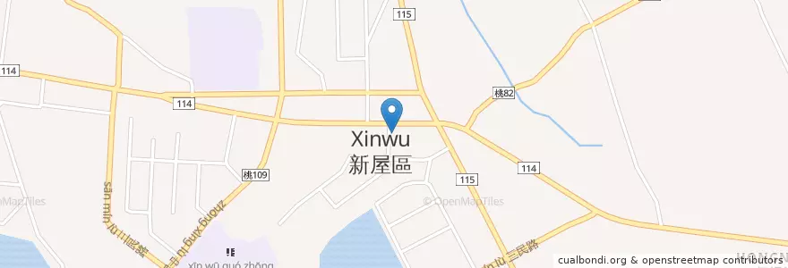 Mapa de ubicacion de 渣打國際商業銀行 en Tayvan, 桃園市, 新屋區.