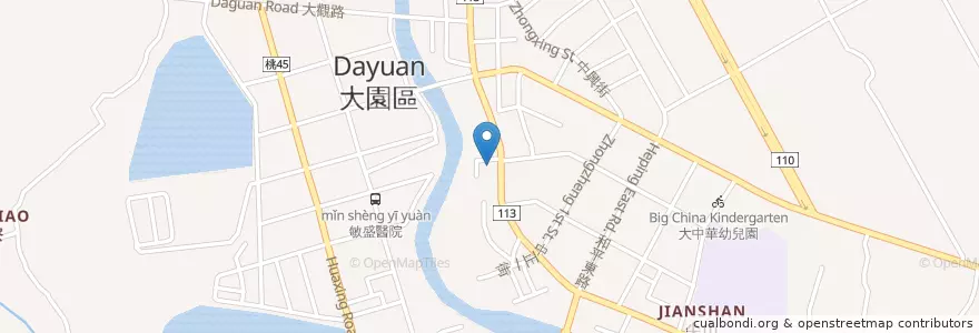 Mapa de ubicacion de 臺灣中小企業銀行 en Tayvan, 桃園市, 大園區.