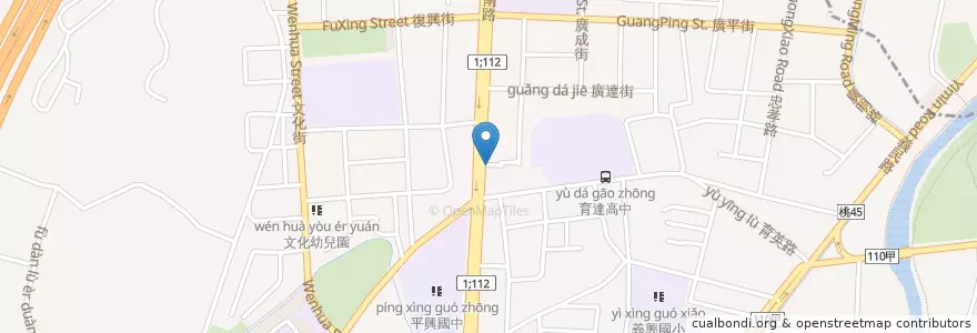 Mapa de ubicacion de 渣打國際商業銀行 en Taiwan, 桃園市, 平鎮區.