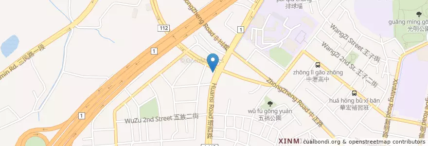 Mapa de ubicacion de 臺灣新光商業銀行 en 타이완, 타오위안 시, 중리 구.