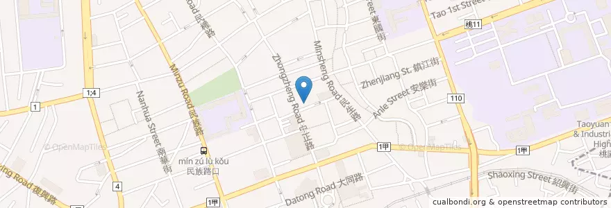 Mapa de ubicacion de 渣打國際商業銀行 en Taiwan, Taoyuan, Taoyuan District.