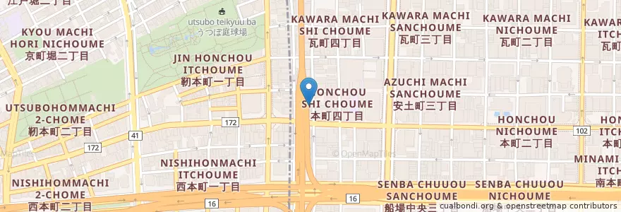 Mapa de ubicacion de 蕎麦や en Japan, Osaka Prefecture, Osaka, Chuo.