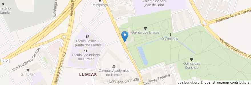 Mapa de ubicacion de Biblioteca da Academia Portuguesa de História en Portugal, Área Metropolitana De Lisboa, Lissabon, Grande Lisboa, Lissabon, Lumiar.