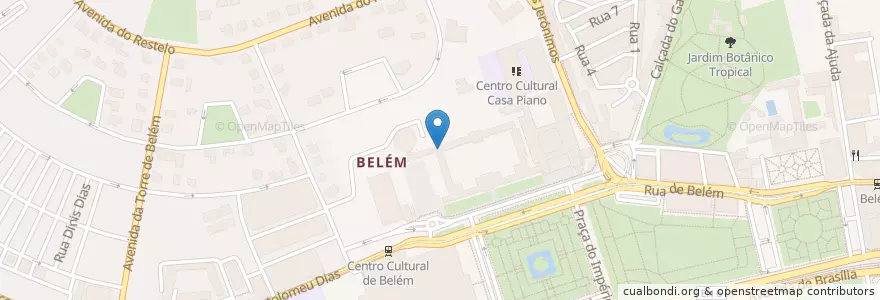 Mapa de ubicacion de Biblioteca Central de Marinha en Portugal, Aire Métropolitaine De Lisbonne, Lisbonne, Grande Lisboa, Belém.