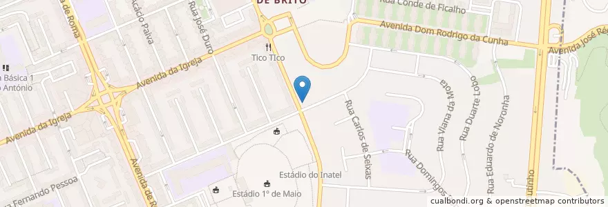 Mapa de ubicacion de Biblioteca Chaves Caminha en Portugal, Aire Métropolitaine De Lisbonne, Lisbonne, Grande Lisboa, Lisbonne, Alvalade.
