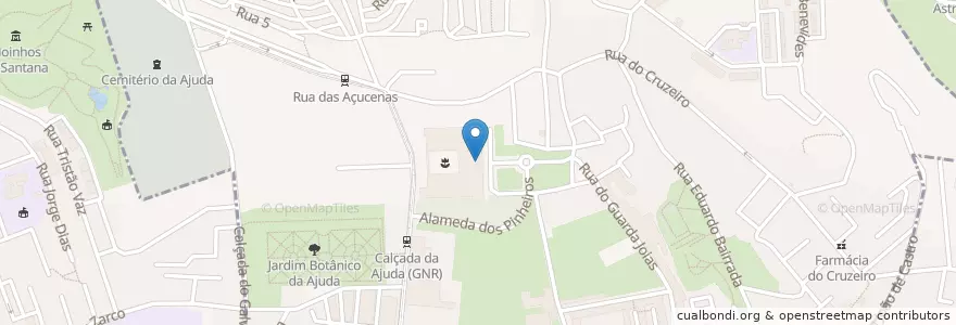 Mapa de ubicacion de Biblioteca Geral e Biblioteca de Arqueologia en Portugal, Aire Métropolitaine De Lisbonne, Lisbonne, Grande Lisboa, Lisbonne, Ajuda.
