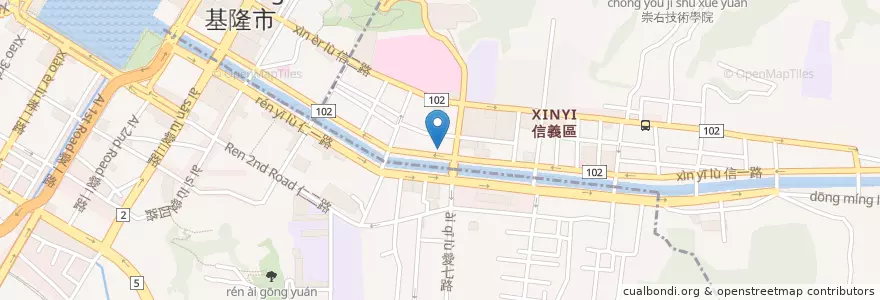 Mapa de ubicacion de 陽信商業銀行 en تايوان, مقاطعة تايوان, كي لنغ, 仁愛區.