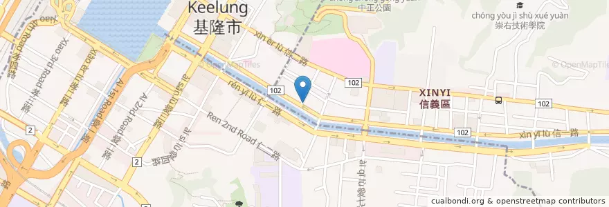 Mapa de ubicacion de 台新國際商業銀行 en 타이완, 타이완성, 지룽 시, 런아이 구.