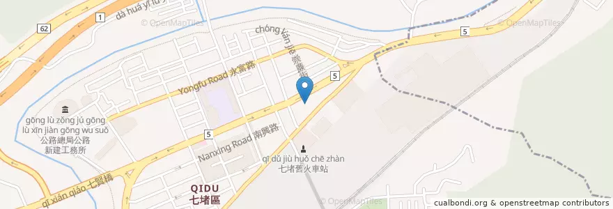 Mapa de ubicacion de 華南商業銀行 en تایوان, 臺灣省, 基隆市, 七堵區.