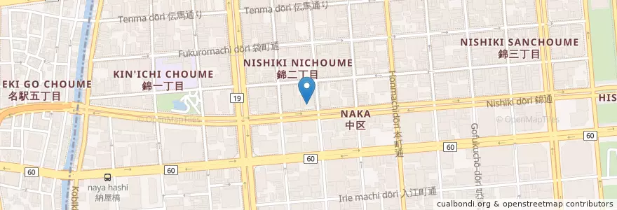 Mapa de ubicacion de BSD鍋 錦通伏見店 en ژاپن, 愛知県, 名古屋市, 中区.