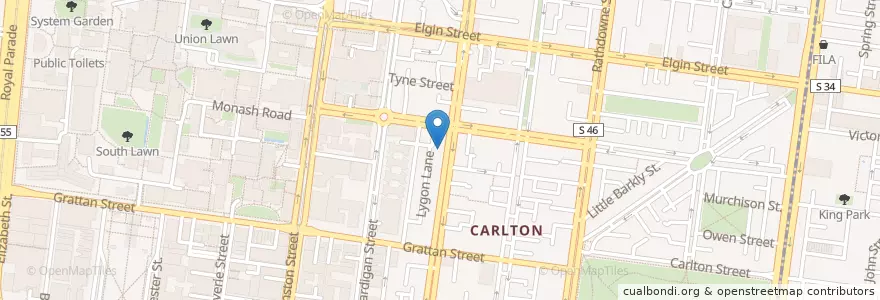 Mapa de ubicacion de Coffee With Benefeats en Australien, Victoria, City Of Melbourne.
