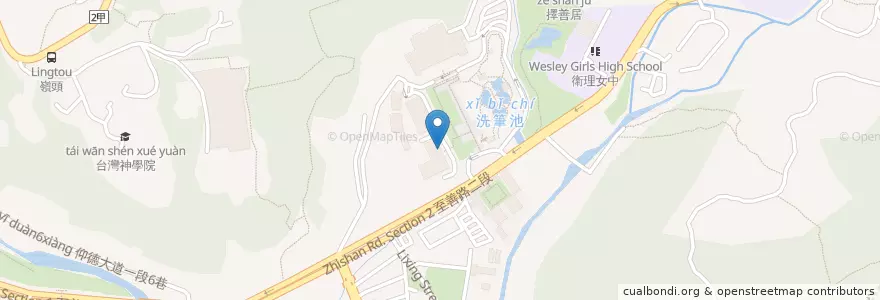 Mapa de ubicacion de 圖書文獻大樓 en تایوان, 新北市, تایپه, 士林區.