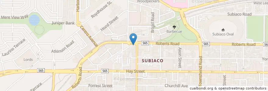 Mapa de ubicacion de Jus Burgers en Australien, Westaustralien, City Of Subiaco.