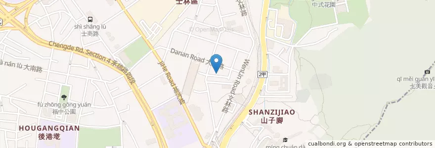 Mapa de ubicacion de 好朋友涼麵 en تايوان, تايبيه الجديدة, تايبيه, 士林區.
