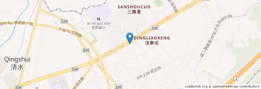 Mapa de ubicacion de 臺灣新光商業銀行 en Taïwan, Nouveau Taipei, 土城區.