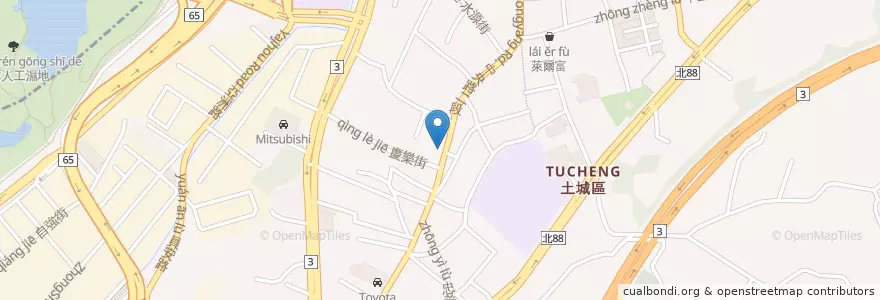 Mapa de ubicacion de 日盛國際商業銀行 en 타이완, 신베이 시, 투청 구.