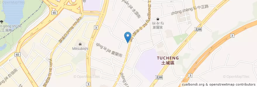 Mapa de ubicacion de 中國信託商業銀行 en 타이완, 신베이 시, 투청 구.