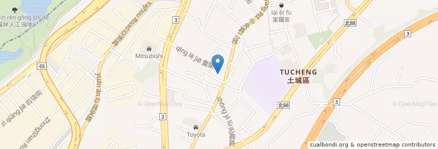 Mapa de ubicacion de 臺灣銀行 en تايوان, تايبيه الجديدة, 土城區.