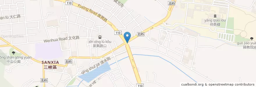 Mapa de ubicacion de 臺灣土地銀行 en تايوان, تايبيه الجديدة, 三峽區.