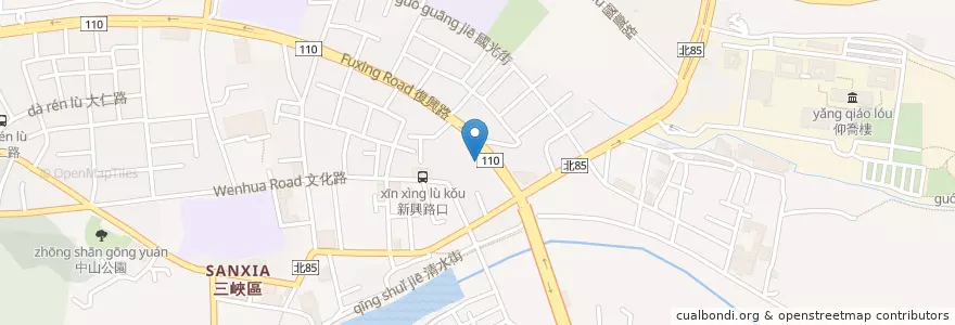 Mapa de ubicacion de 臺灣新光商業銀行 en 臺灣, 新北市, 三峽區.