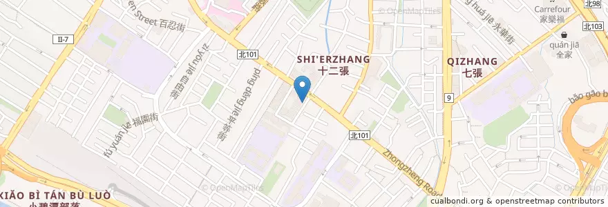 Mapa de ubicacion de 陽信商業銀行 en 타이완, 신베이 시, 신뎬 구.