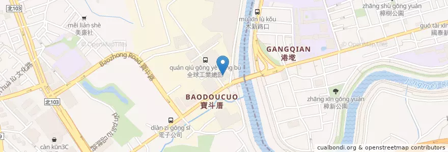 Mapa de ubicacion de 合作金庫商業銀行 en تایوان, 新北市, تایپه, 文山區, 新店區.