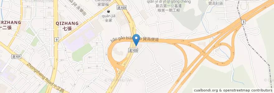 Mapa de ubicacion de 臺灣中小企業銀行 en تايوان, تايبيه الجديدة, 新店區.