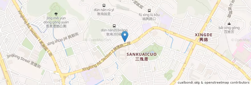 Mapa de ubicacion de 板信商業銀行 en 台湾, 新北市, 台北市, 文山区.
