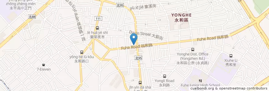 Mapa de ubicacion de 第一商業銀行 en 타이완, 신베이 시, 융허 구.