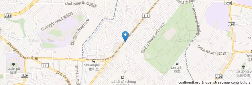 Mapa de ubicacion de 日盛國際商業銀行 en Taiwan, New Taipei, Zhonghe District, Yonghe District.