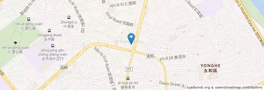Mapa de ubicacion de 永豐商業銀行 en Taiwán, Nuevo Taipéi, 永和區.
