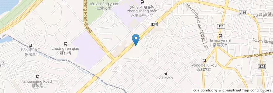 Mapa de ubicacion de 中國信託商業銀行 en Taiwan, New Taipei, Yonghe District.