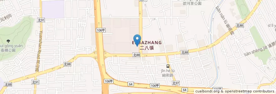 Mapa de ubicacion de 臺灣銀行 en 타이완, 신베이 시, 중허 구.