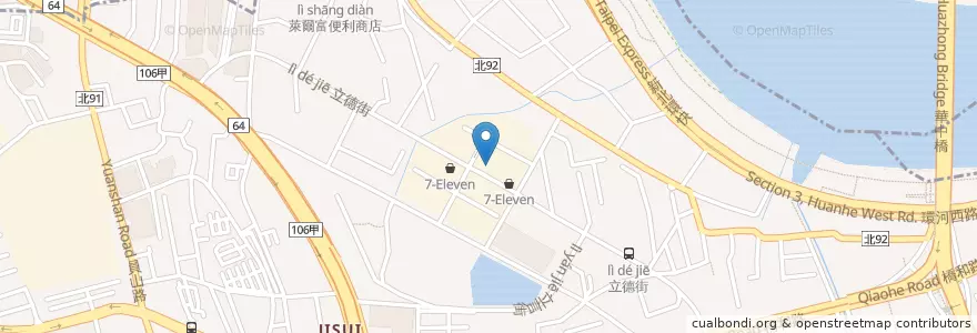 Mapa de ubicacion de 彰化商業銀行 en 타이완, 신베이 시, 중허 구.