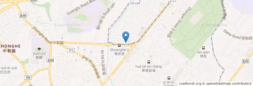 Mapa de ubicacion de 台新國際商業銀行 en 타이완, 신베이 시, 중허 구, 융허 구.