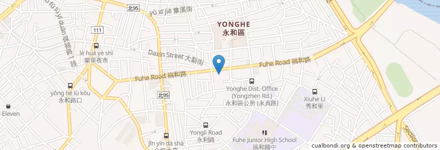 Mapa de ubicacion de Mega International Commercial Bank en Taiwan, New Taipei, Yonghe District.
