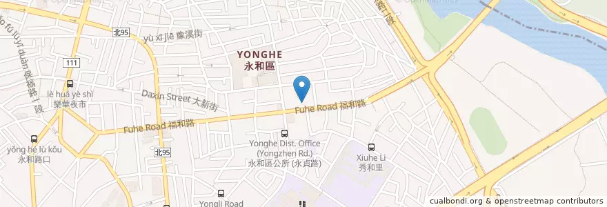 Mapa de ubicacion de 華南商業銀行 en 타이완, 신베이 시, 융허 구.
