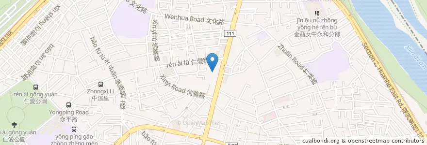 Mapa de ubicacion de 華南商業銀行 en Taiwan, 新北市, 永和區.
