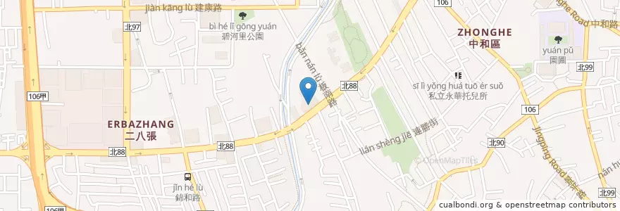 Mapa de ubicacion de 臺灣新光商業銀行 en 臺灣, 新北市, 中和區.