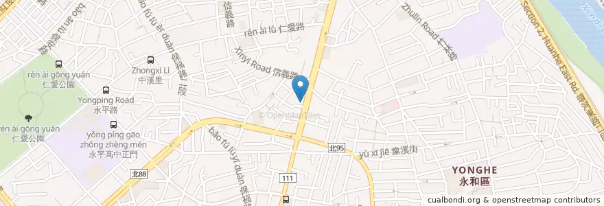 Mapa de ubicacion de 彰化商業銀行 en Taïwan, Nouveau Taipei, 永和區.