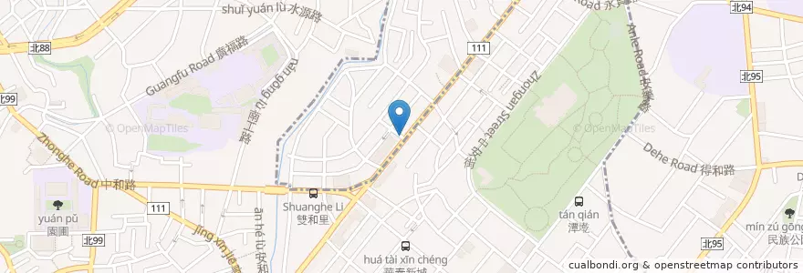 Mapa de ubicacion de 華南商業銀行 en Taiwan, Nuova Taipei, Džonghė, Yonghe.