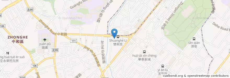 Mapa de ubicacion de 元大商業銀行 en 台湾, 新北市, 中和区, 永和区.