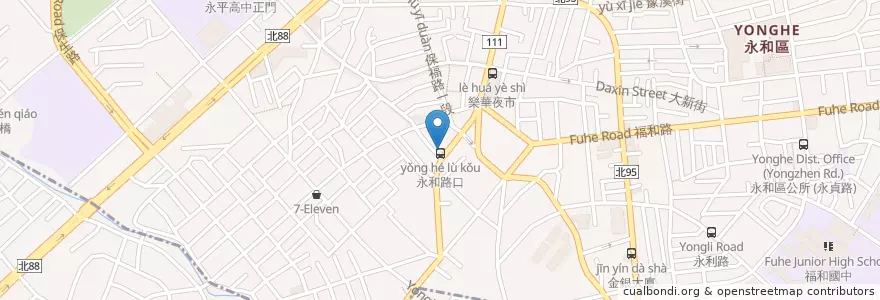 Mapa de ubicacion de 兆豐國際商業銀行 en Taiwan, 新北市, 永和區.