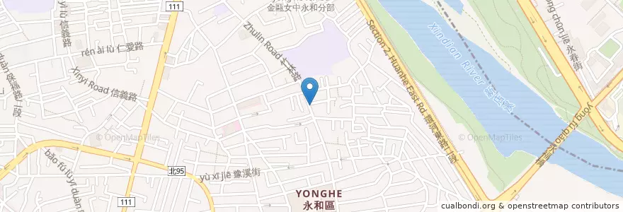 Mapa de ubicacion de 台新國際商業銀行 en 타이완, 신베이 시, 융허 구.