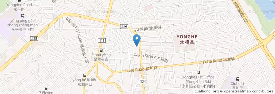 Mapa de ubicacion de 合作金庫商業銀行 en تایوان, 新北市, 永和區.