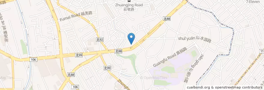 Mapa de ubicacion de 上海商業儲蓄銀行 en Tayvan, 新北市, 中和區, 永和區.