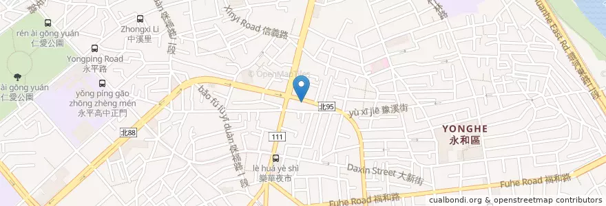 Mapa de ubicacion de 元大商業銀行 en تايوان, تايبيه الجديدة, 永和區.