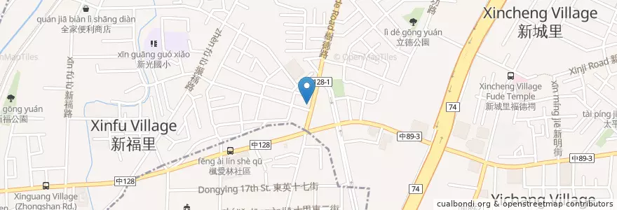 Mapa de ubicacion de 海口小吃店 en Taiwán, Taichung, 太平區.