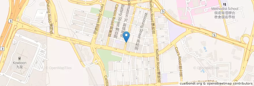 Mapa de ubicacion de 鼎旺餃子園 Dingwang Dumpling Park en China, Provincia De Cantón, Hong Kong, Kowloon, Nuevos Territorios, 油尖旺區 Yau Tsim Mong District.